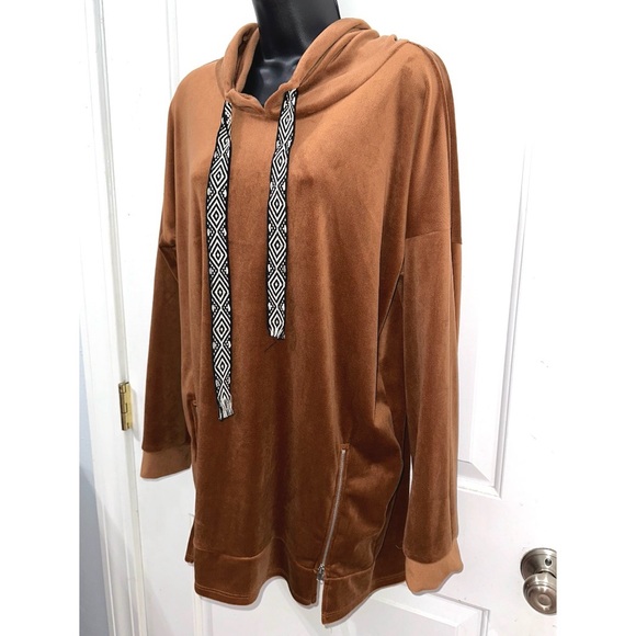 Vision Brand brown velour hoodie - Picture 2 of 5